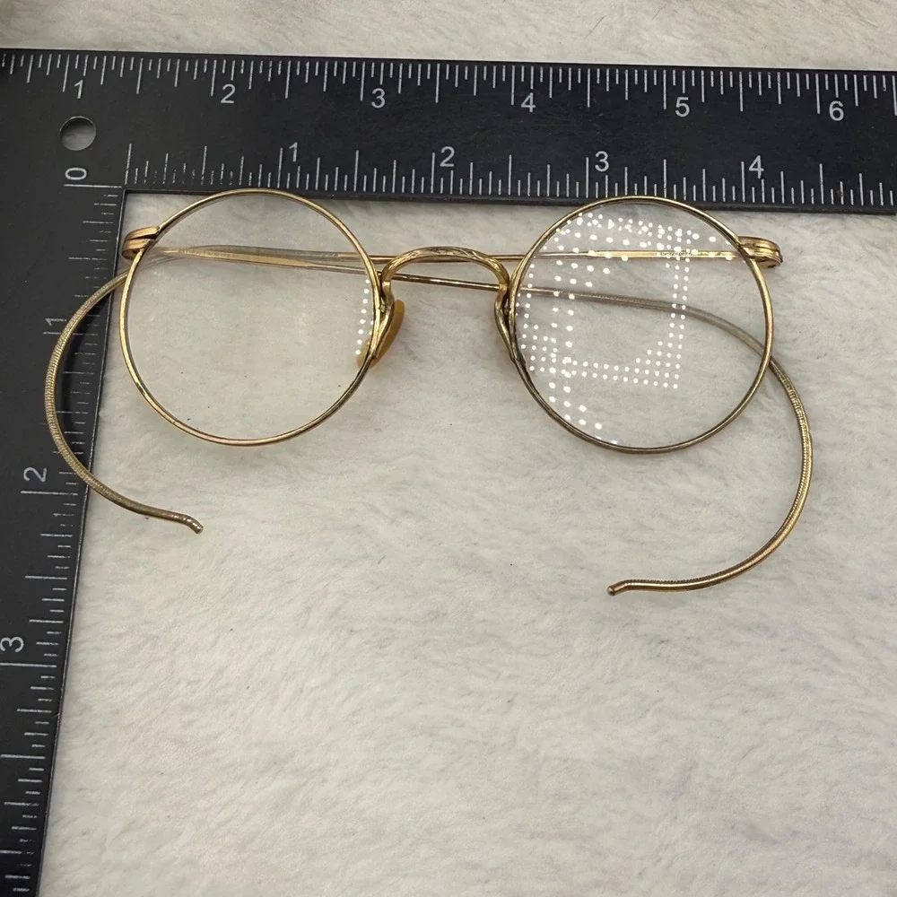 Vintage ArtCraft Eyeglasses Gold Filled Round Engraved Ful-Vue Frames